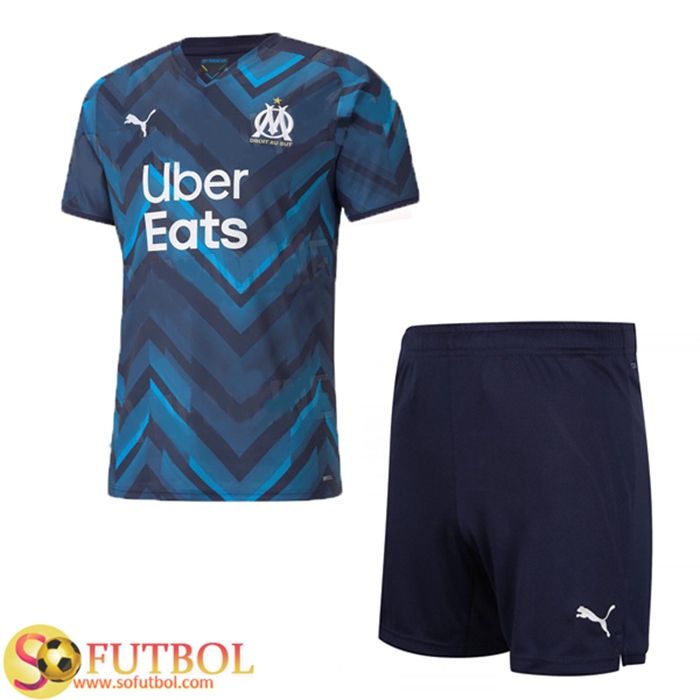 Traje Camiseta Futbol Marsella OM Alternativo + Cortos 2021/2022
