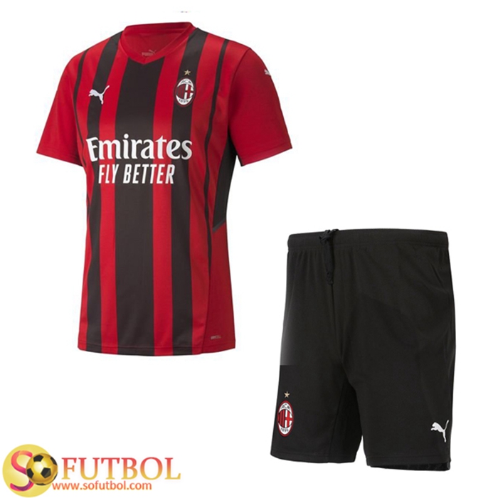 Traje Camiseta Futbol AC Milan Titular + Cortos 2021/2022