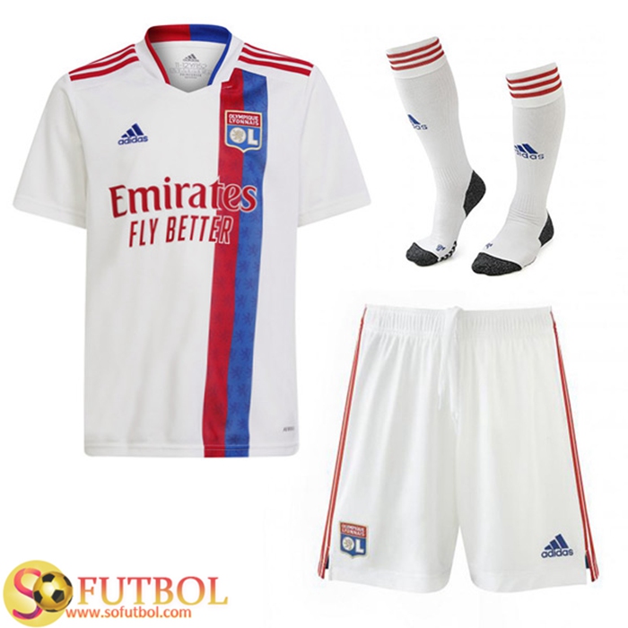 Traje Camiseta Futbol Lyon Titular (Cortos + Calcetines) 2021/2022