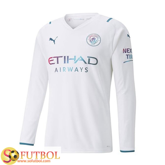 Camiseta Futbol Manchester City Alternativo Manga Larga 2021/2022
