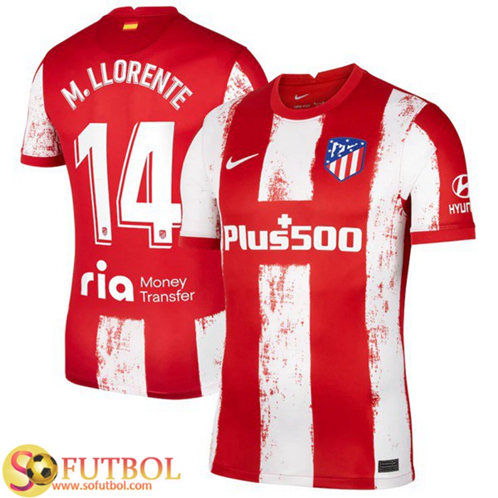 Camiseta Futbol Atletico Madrid (M. Llorente 14) Titular 2021/2022