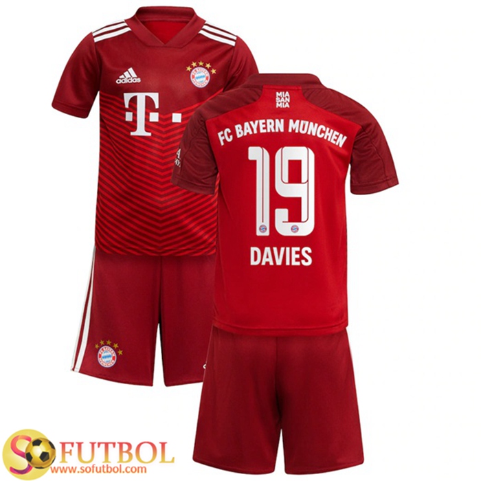 Camiseta Futbol Bayern Munich (Davies 19) Ninos Titular 2021/2022
