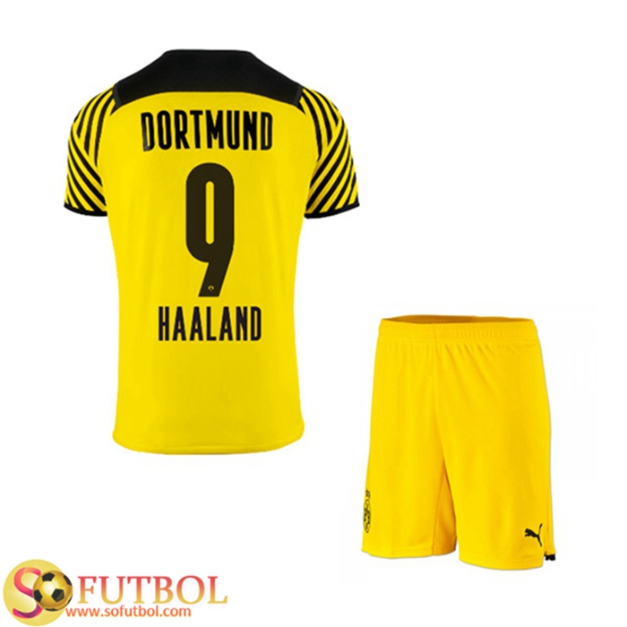 Camiseta Futbol Dortmund BVB (Haaland 9) Ninos Titular 2021/2022