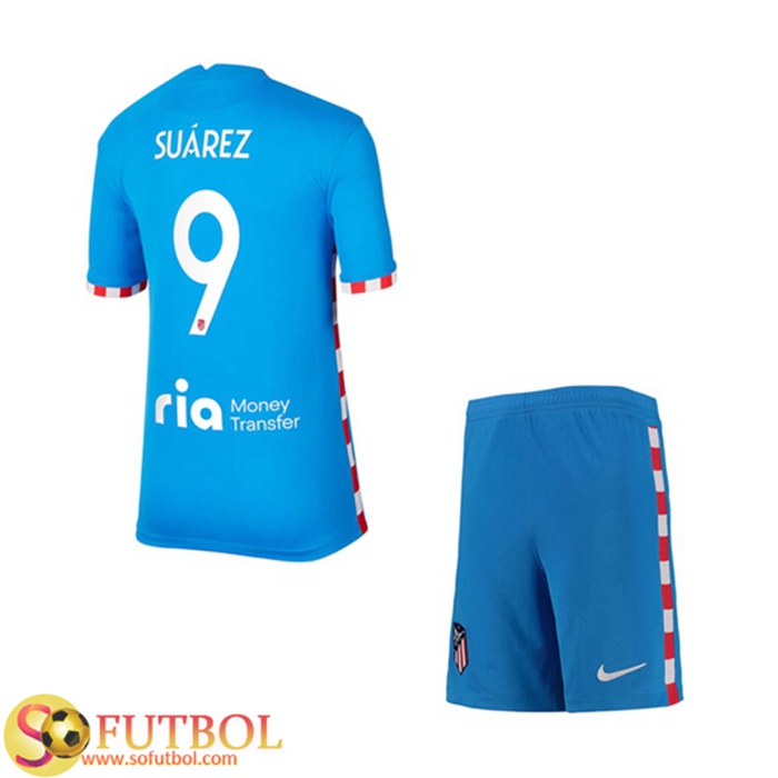 Camiseta Futbol Atletico Madrid (Suarez 9) Ninos Tercero 2021/2022
