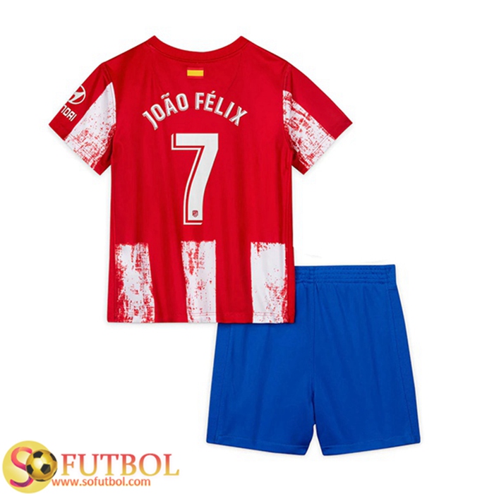 Camiseta Futbol Atletico Madrid (Joao Felix 7) Ninos Titular 2021/2022