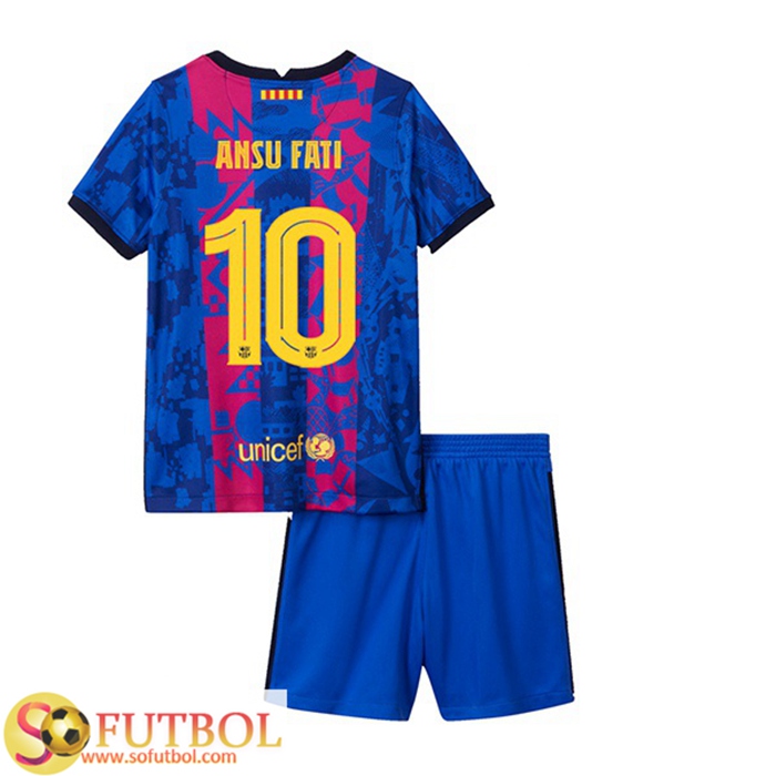 Camiseta Futbol FC Barcelona (Ansu Fati 10) Ninos Tercero 2021/2022