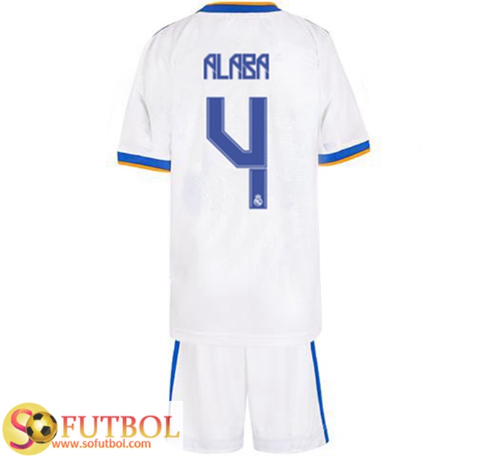 Camiseta Futbol Real Madrid (Alaba 4) Ninos Titular 2021/2022