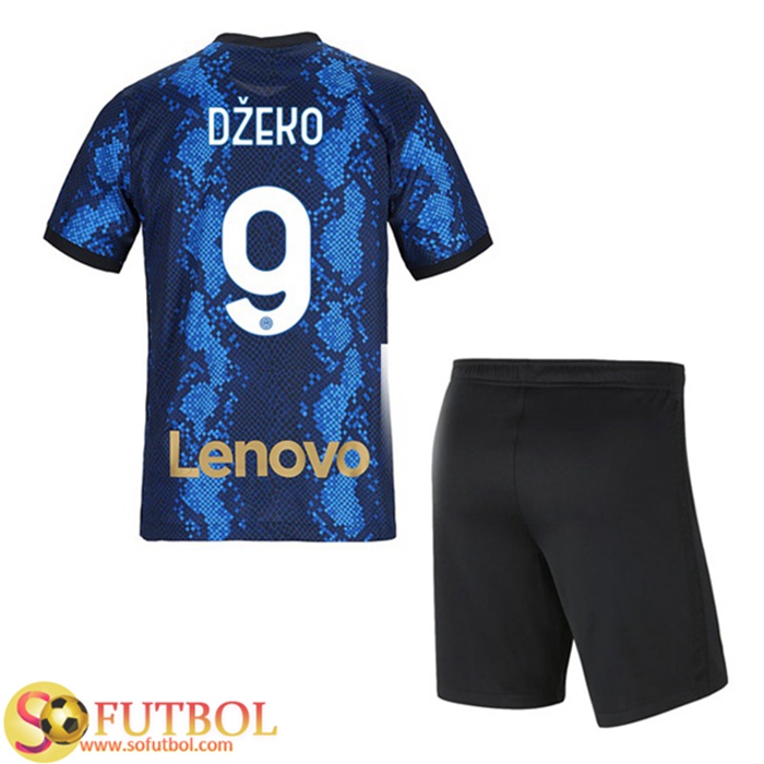 Camiseta Futbol Inter Milan (DZEKO 9) Ninos Titular 2021/2022