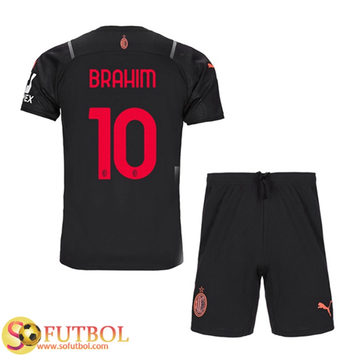 Camiseta Futbol AC Milan (BRAHIM 10) Ninos Tercero 2021/2022