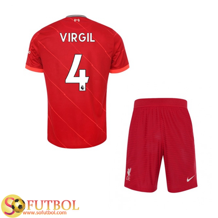 Camiseta Futbol FC Liverpool (Virgil 4) Ninos Titular 2021/2022