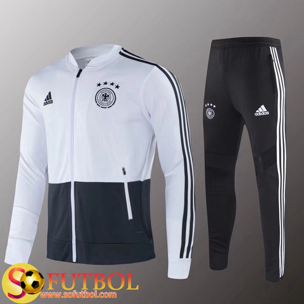 Chandal Futbol Alemania Blanco 2020/2021 Chaqueta y Pantalon Entrenamiento