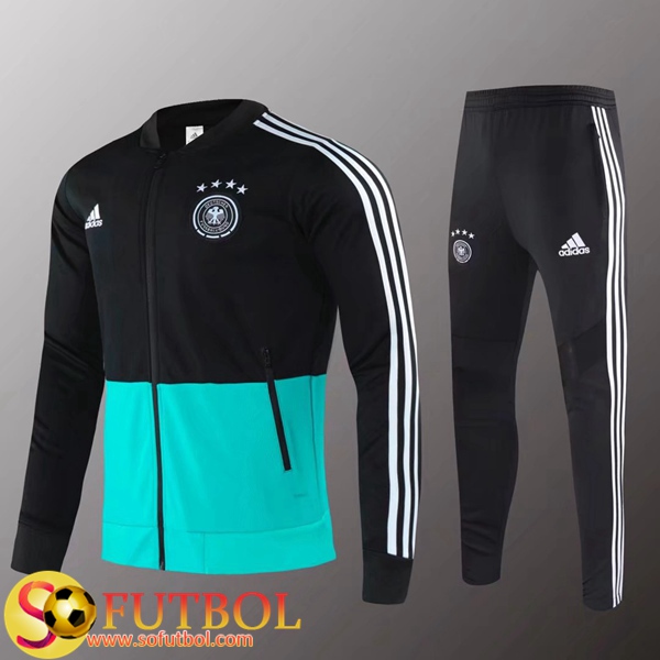 Chandal Futbol Alemania Negro 2020/2021 Chaqueta y Pantalon Entrenamiento