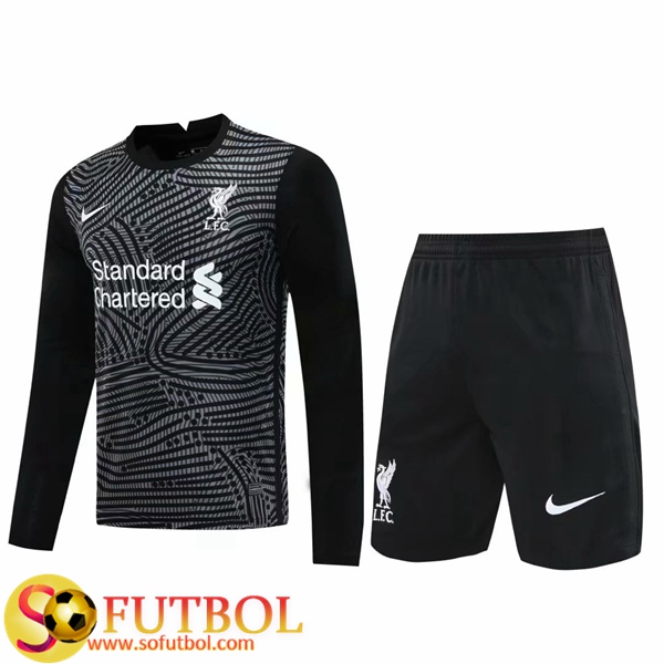 Traje Camisetas Futbol FC Liverpool Portero Negro 2020/2021