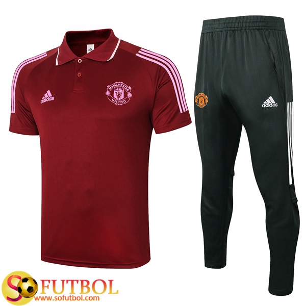 Polo Futbol Manchester United + Pantalones Roja 2020/2021