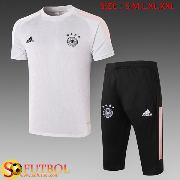 Camisetas Entrenamiento Alemania + Pantalones 3/4 Blanco 2020/2021