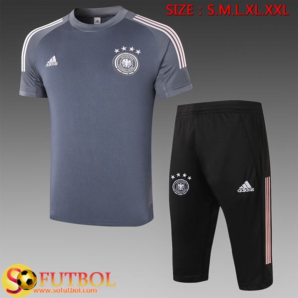 Camisetas Entrenamiento Alemania + Pantalones 3/4 Gris 2020/2021