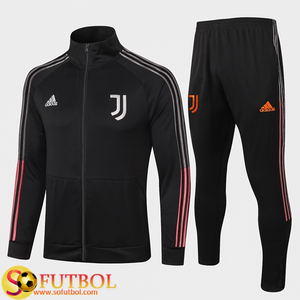 Chandal Futbol Juventus Negro 2020/2021 Chaqueta y Pantalon Entrenamiento