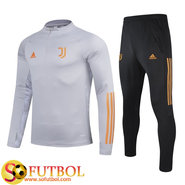 Chandal Futbol Juventus Ninos Gris 2020/2021 / Sudadera y Pantalon Entrenamiento