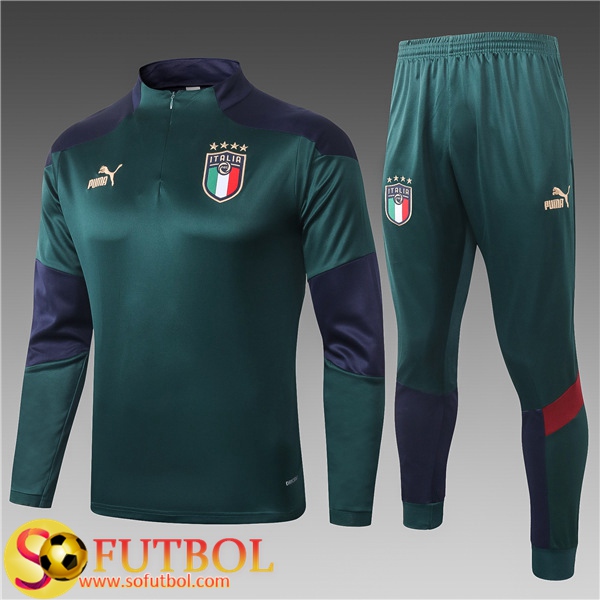 Chandal Futbol Italia Ninos Verde 2020/2021 / Sudadera y Pantalon Entrenamiento