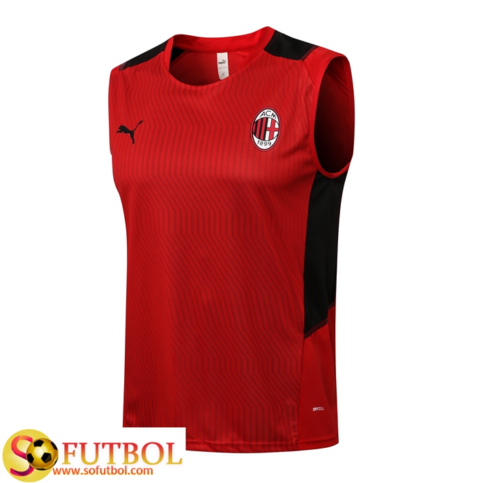 Camiseta Entrenamiento sin mangas AC Milan Rojo/Negro 2021/2022