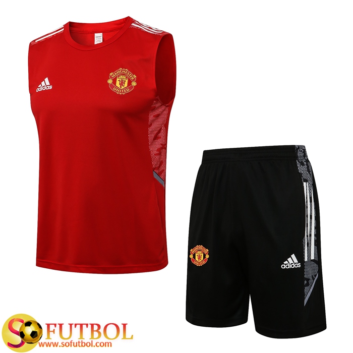 Camiseta Entrenamiento sin mangas Manchester United + Cortos Rojo 2021/2022