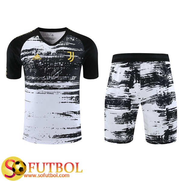 Camiseta Entrenamiento Juventus + Shorts Blanco/Negro 2020/2021