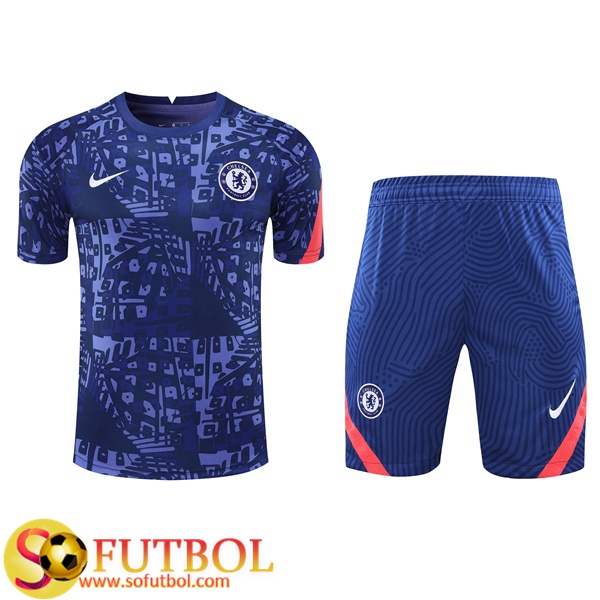 Camiseta Entrenamiento FC Chelsea + Shorts Azul 2020/2021