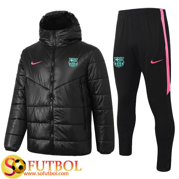 Chaqueta De Plumas FC Barcelona + Pantalones Negro 2020 2021
