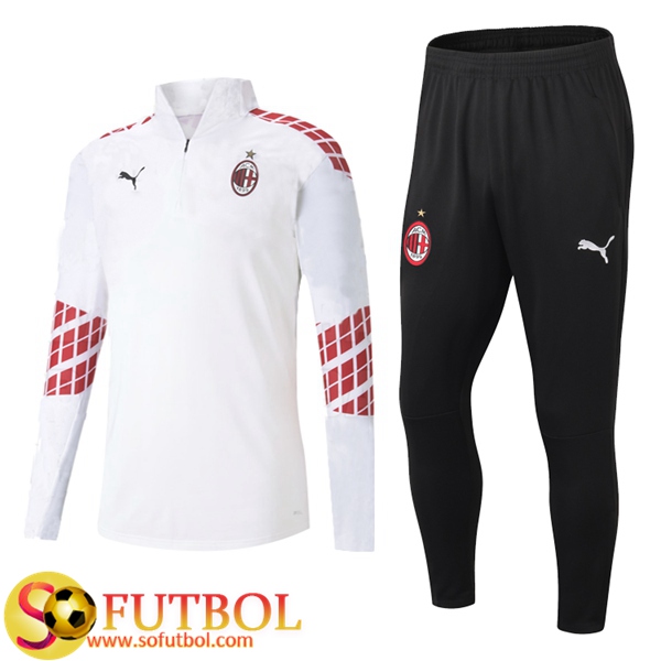 Chandal Futbol Milan AC Blanco 2020/2021 Chaqueta y Pantalon Entrenamiento