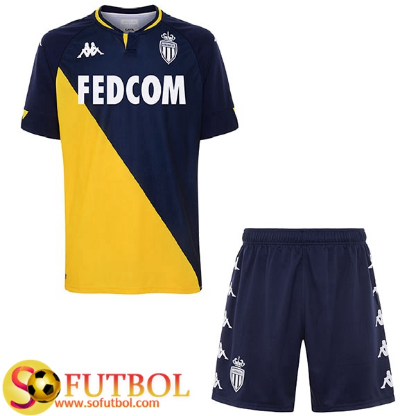 Camiseta + Pantalones AS Monaco Ninos Segunda 2020/21