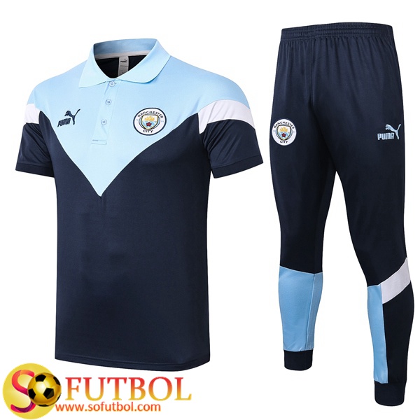 Camiseta Polo del Manchester City 2020-2021 Azul