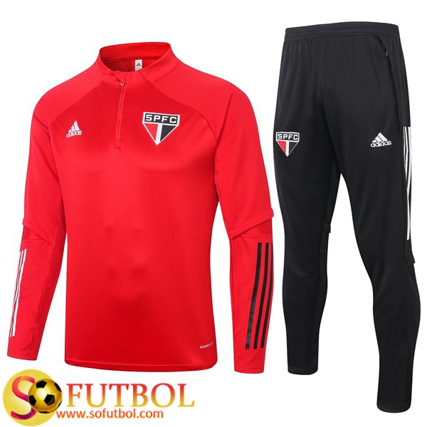 Chandal Futbol Sao Paulo FC Roja 2020/2021 / Sudadera y Pantalon Entrenamiento