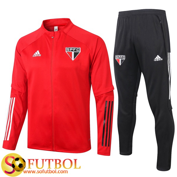 Chandal Futbol Sao Paulo FC Roja 2020/2021 Chaqueta y Pantalon Entrenamiento