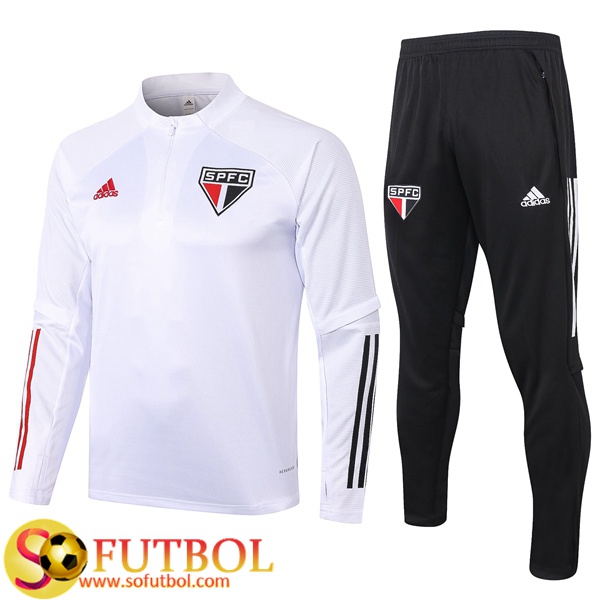 Chandal Futbol Sao Paulo FC Blanco 2020/2021 / Sudadera y Pantalon Entrenamiento