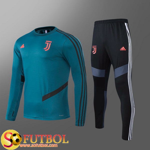 Chandal Futbol Juventus Ninos Verde Cuello Redondo 2020/2021 / Sudadera y Pantalon Entrenamiento