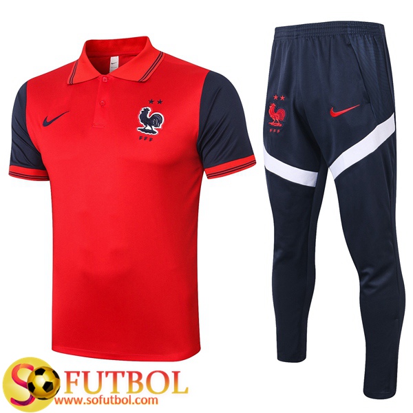 Polo Traje Francia + Pantalones Roja 2020/2021