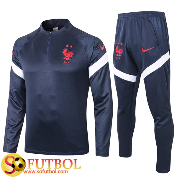 Chandal Futbol Francia Azul Royal 2020/2021 / Sudadera y Pantalon Entrenamiento