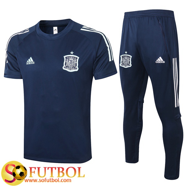 Camisetas entrenamiento España + Pantalones Azul Royal 2020/2021