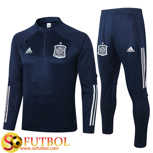 Chandal Futbol España Azul Royal 2020/2021 / Sudadera y Pantalon Entrenamiento