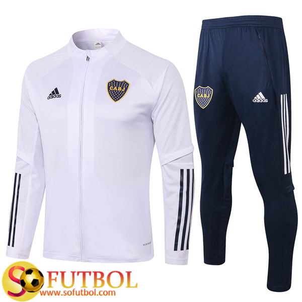 Chandal Futbol Boca Juniors Blanco 2020/2021 Chaqueta y Pantalon Entrenamiento