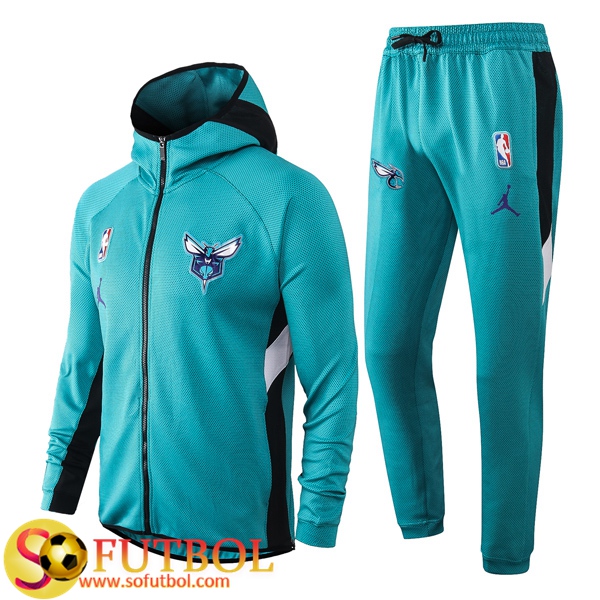 Chandal Futbol Charlotte Hornets Azul Claro 2020/2021 Chaqueta con capucha y Pantalon Entrenamiento