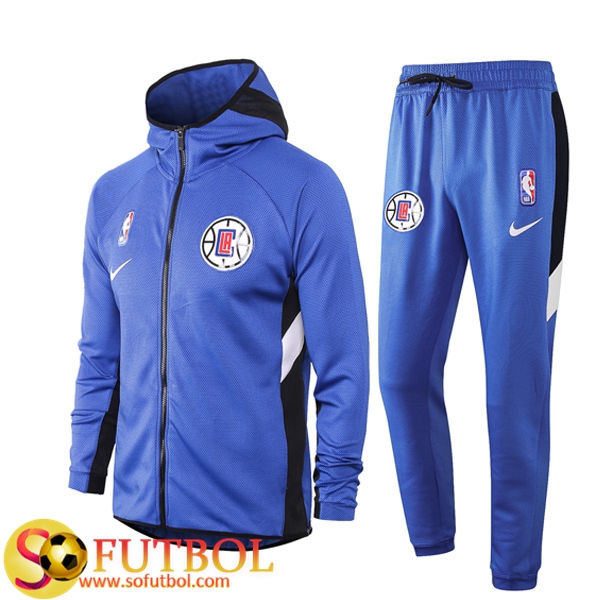 Chandal Futbol Los Angeles Clippers Azul 2020/2021 Chaqueta con capucha y Pantalon Entrenamiento