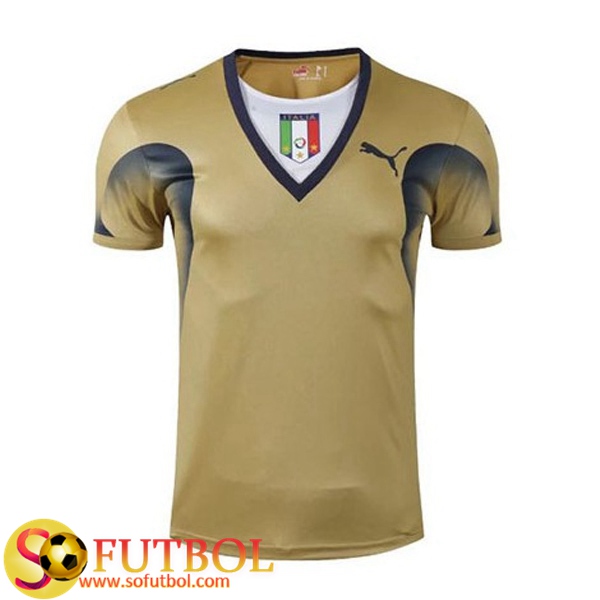 Camiseta Futbol Italia Retro Portero Amarillo Coupe du Monde 2006