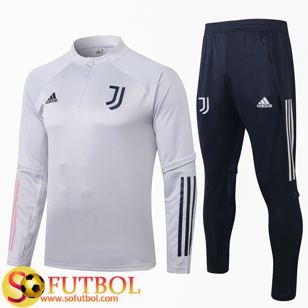 Chandal Futbol Juventus Gris Claro 2020/2021 / Sudadera y Pantalon Entrenamiento
