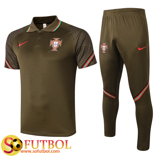Polo Futbol Portugal + Pantalones Marron 2020/2021