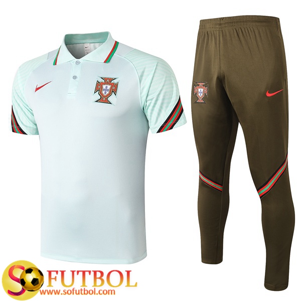 Polo Futbol Portugal + Pantalones Verde 2020/2021