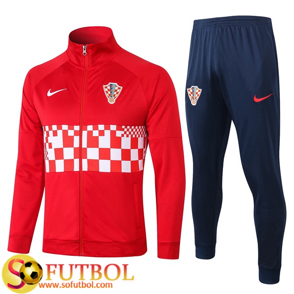 Chandal Futbol Croacia Roja 2020/2021 Chaqueta y Pantalon Entrenamiento