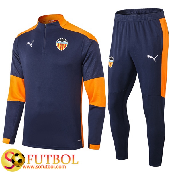 Chandal Futbol Valencia Azul Royal 2020/2021 / Sudadera y Pantalon Entrenamiento