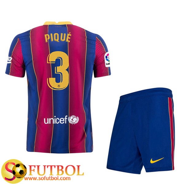 Camiseta + Pantalones FC Barcelona (PIQUÉ 3) Ninos Primera 2020/21
