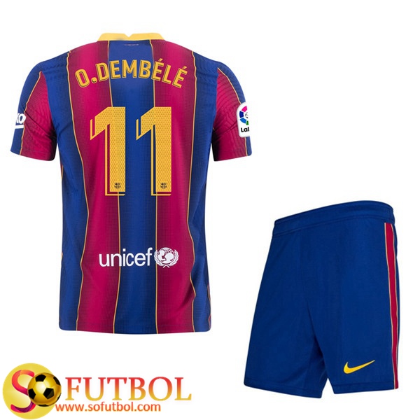 Camiseta + Pantalones FC Barcelona (O.DEMBELE 11) Ninos Primera 2020/21